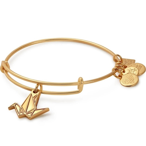 Alex And Ani Paper Crane Charm Bangle cbd17pcsg Women's - Picture 3 of 4